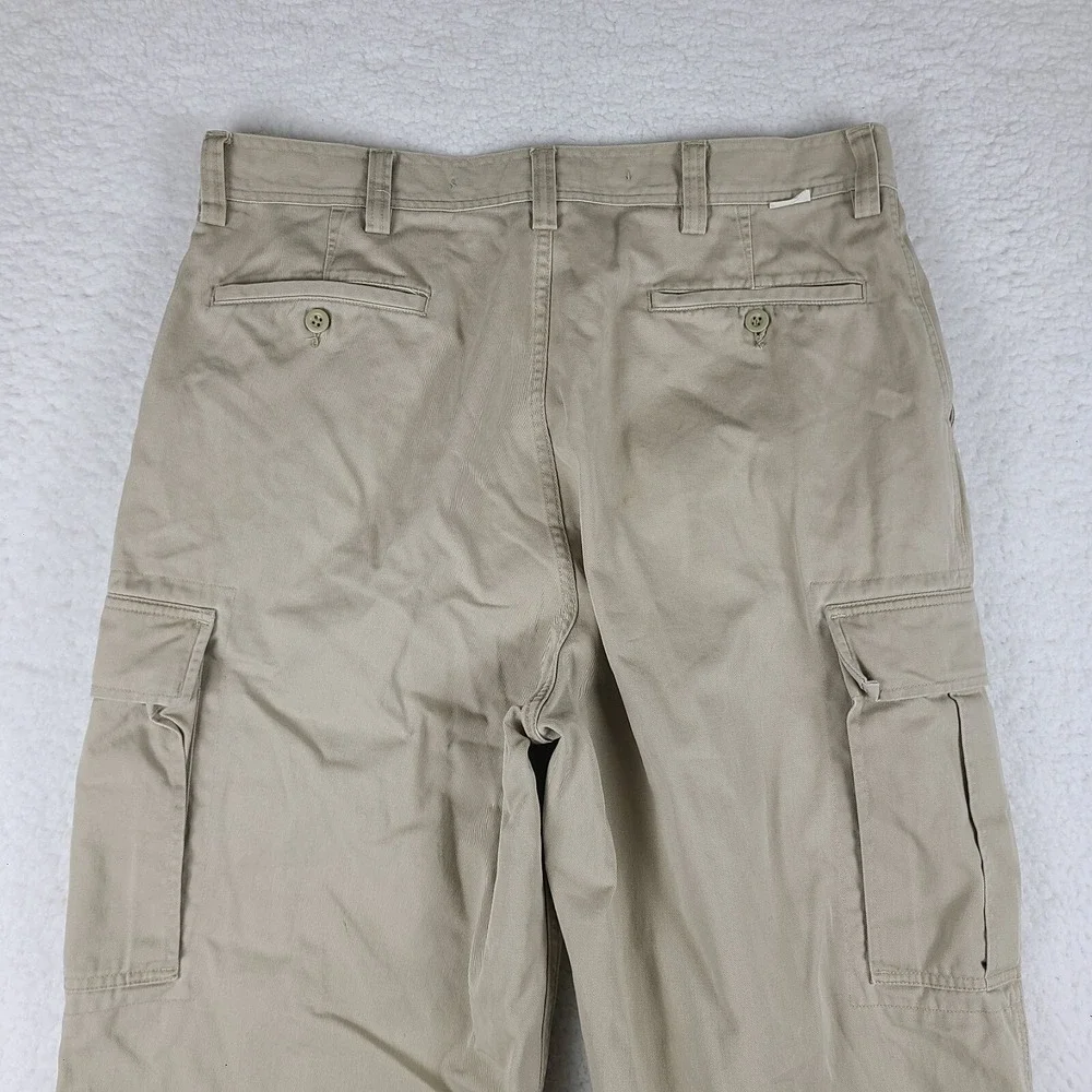 Polo‎ Ralph Lauren Cargo Pants Mens 36x30 Beige 100% Cotton Trousers Slacks VTG